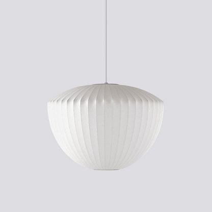 Nelson Bubble Pendant Lamp | Mulberry Silk & Steel | White