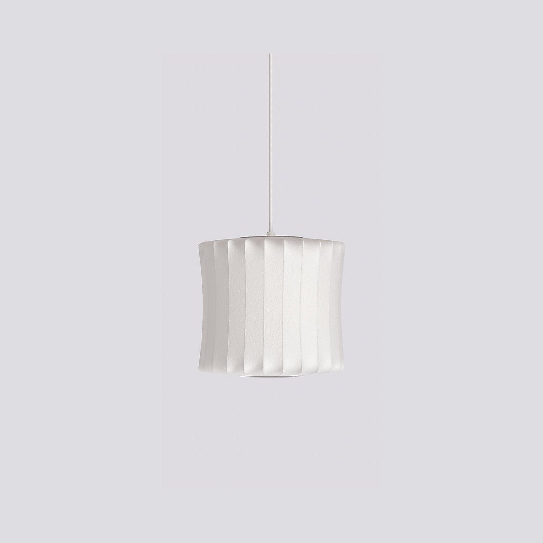 Nelson Bubble Pendant Lamp | Mulberry Silk & Steel | White