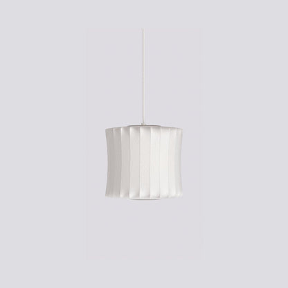 Nelson Bubble Pendant Lamp | Mulberry Silk & Steel | White