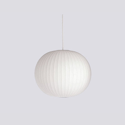 Nelson Bubble Pendant Lamp | Mulberry Silk & Steel | White