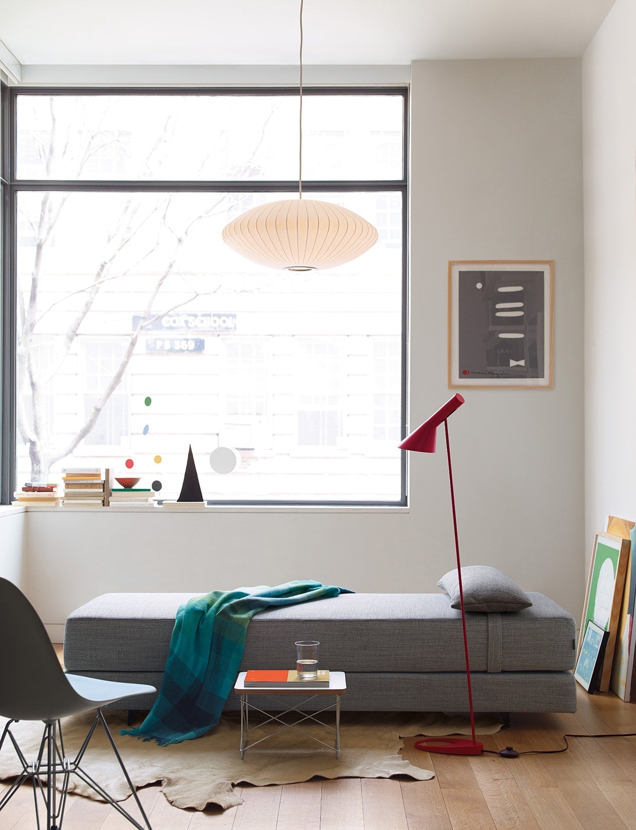 Nelson Bubble Pendant Lamp | Mulberry Silk & Steel | White