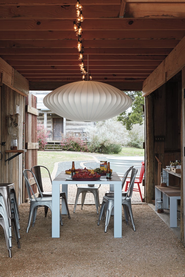 Nelson Bubble Pendant Lamp | Mulberry Silk & Steel | White