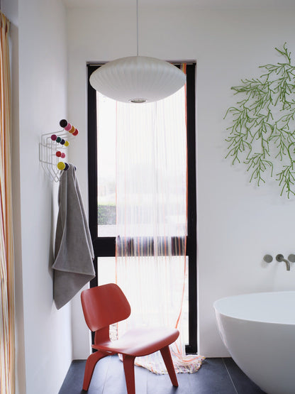 Nelson Bubble Pendant Lamp | Mulberry Silk & Steel | White