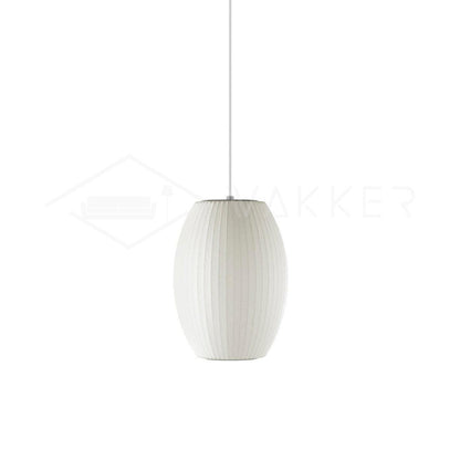 Nelson Bubble Pendant Lamp | Mulberry Silk & Steel | White