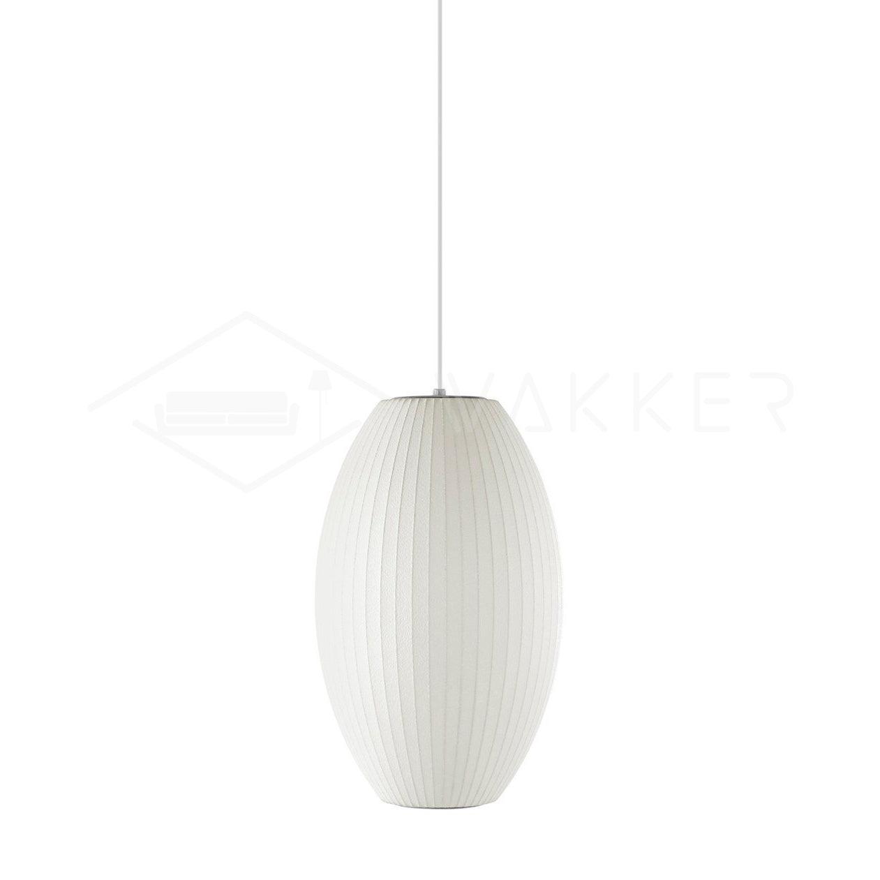 Nelson Bubble Pendant Lamp | Mulberry Silk & Steel | White