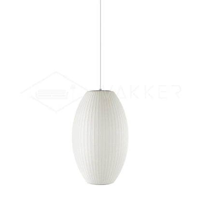 Nelson Bubble Pendant Lamp | Mulberry Silk & Steel | White