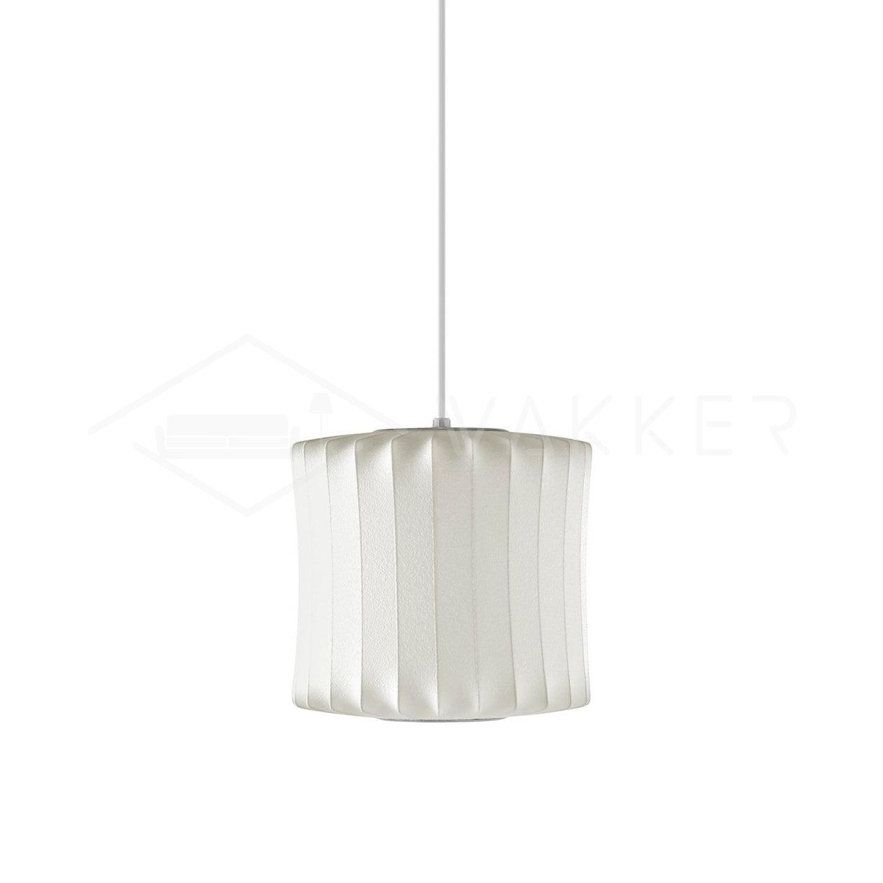 Nelson Bubble Pendant Lamp | Mulberry Silk & Steel | White