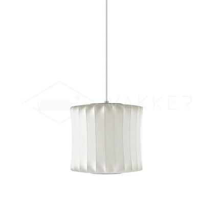 Nelson Bubble Pendant Lamp | Mulberry Silk & Steel | White