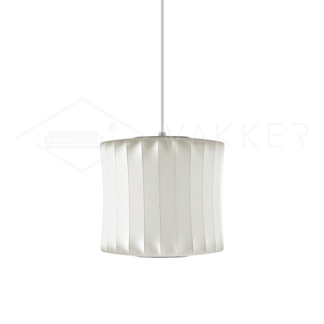 Nelson Bubble Pendant Lamp | Mulberry Silk & Steel | White