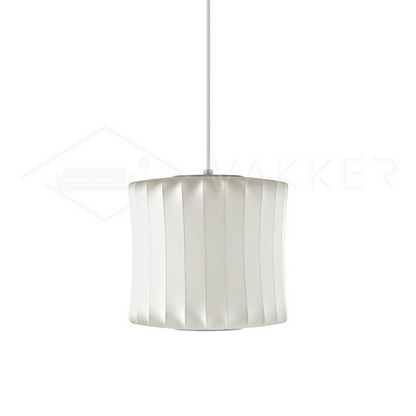 Nelson Bubble Pendant Lamp | Mulberry Silk & Steel | White