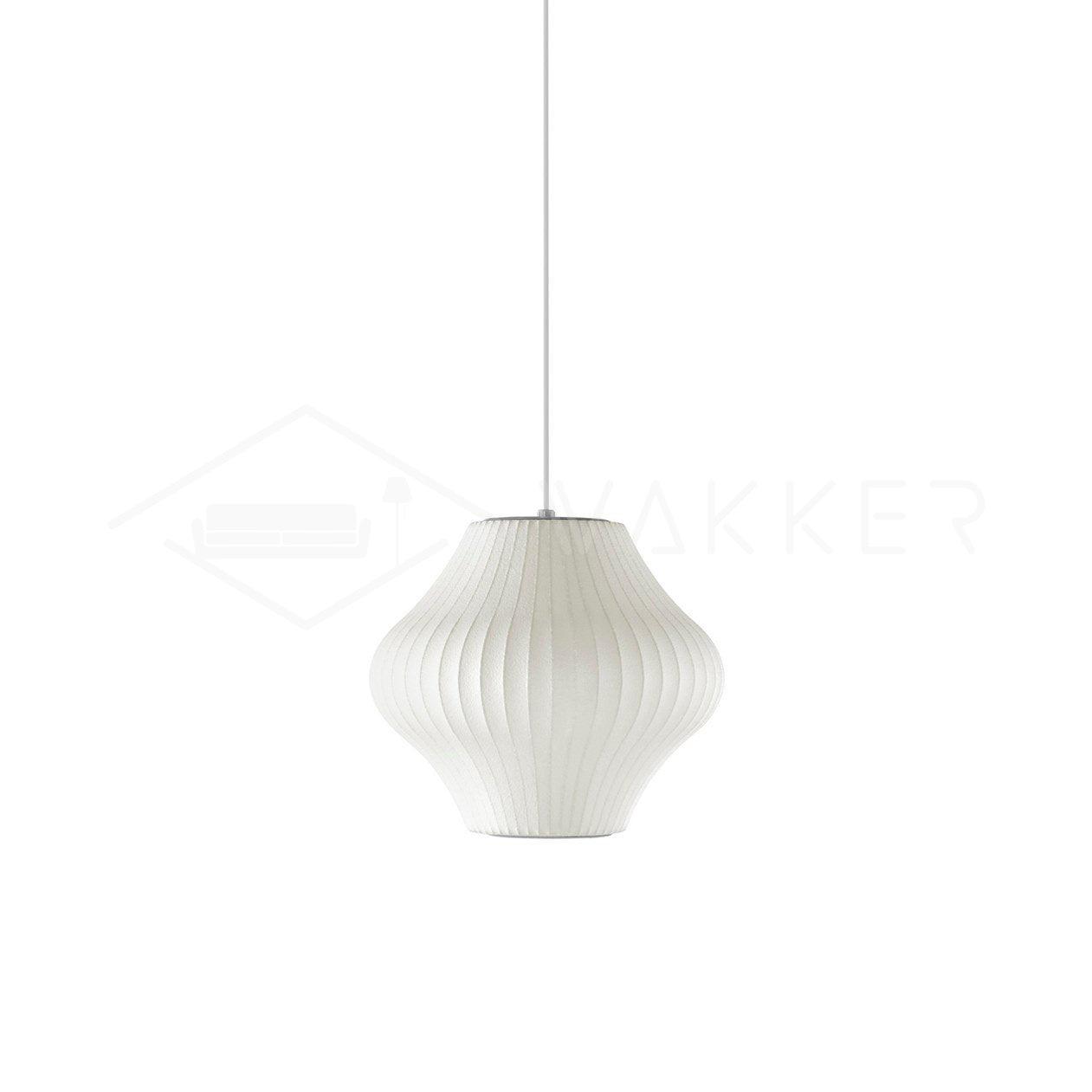Nelson Bubble Pendant Lamp | Mulberry Silk & Steel | White