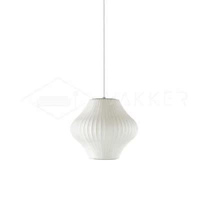 Nelson Bubble Pendant Lamp | Mulberry Silk & Steel | White