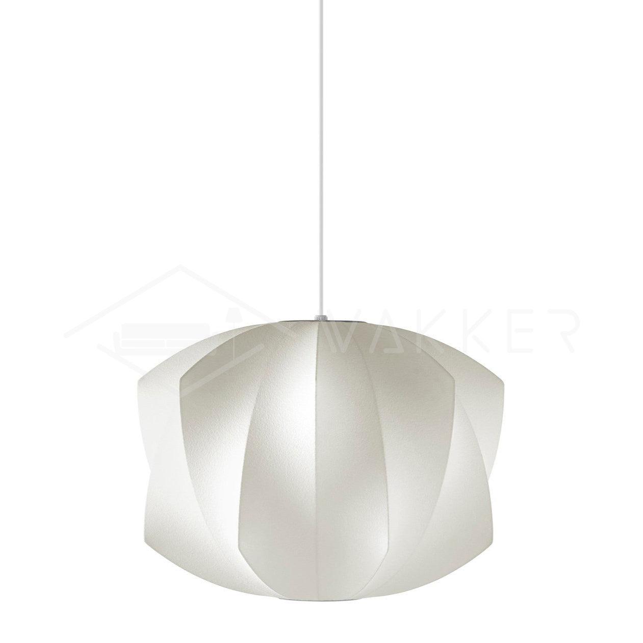 Nelson Bubble Pendant Lamp | Mulberry Silk & Steel | White