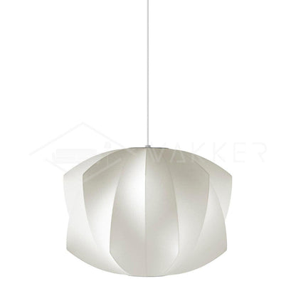 Nelson Bubble Pendant Lamp | Mulberry Silk & Steel | White