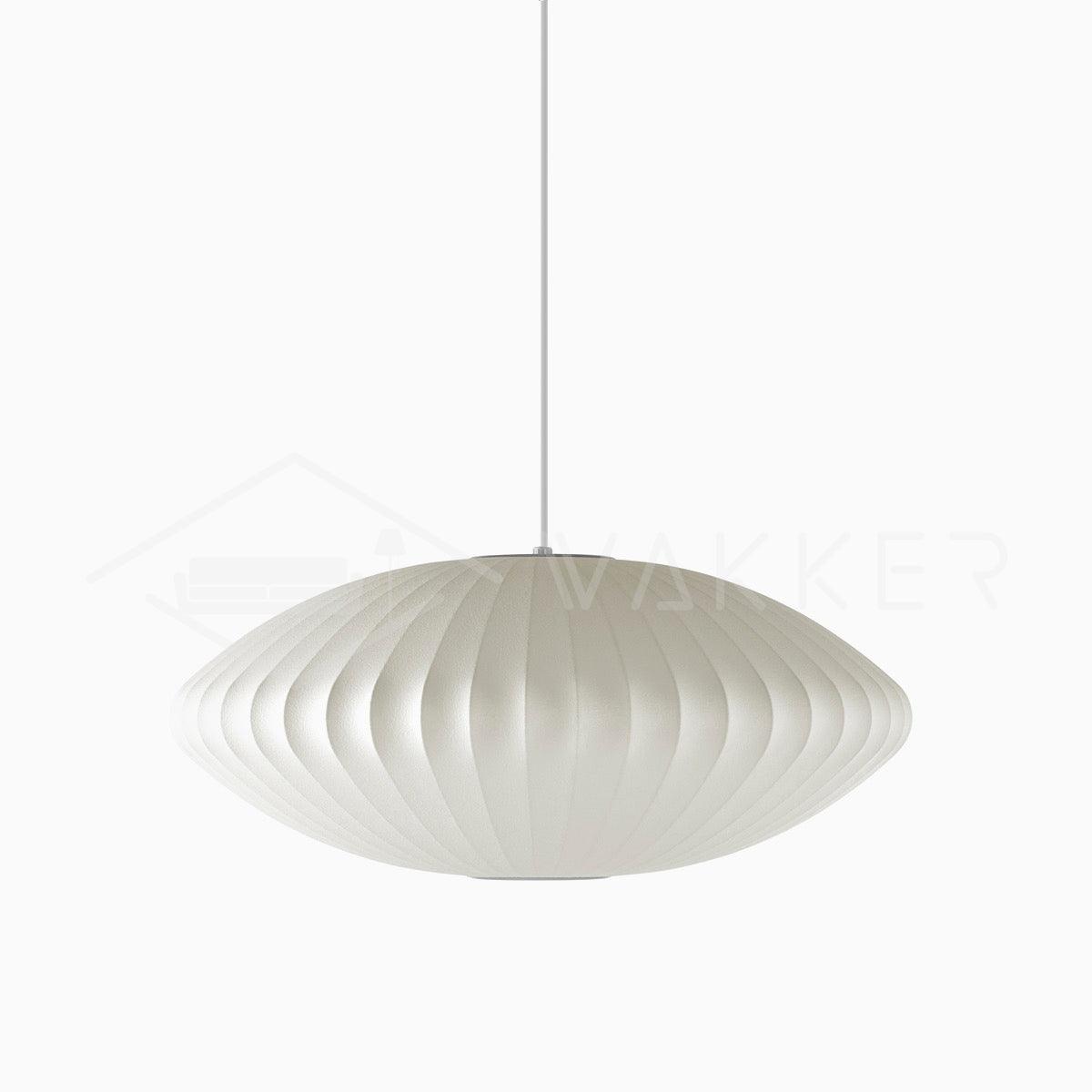 Nelson Bubble Pendant Lamp | Mulberry Silk & Steel | White