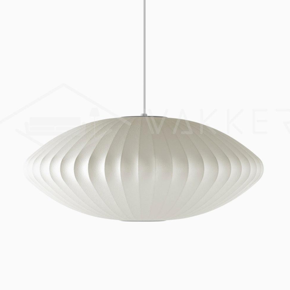Nelson Bubble Pendant Lamp | Mulberry Silk & Steel | White