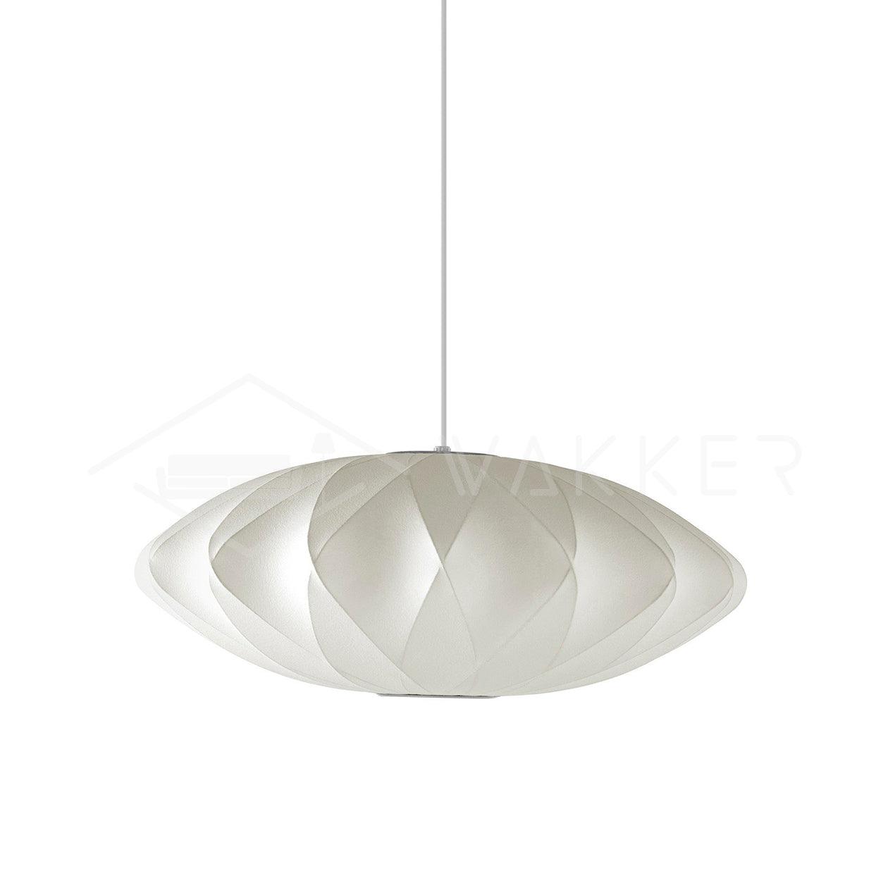 Nelson Bubble Pendant Lamp | Mulberry Silk & Steel | White