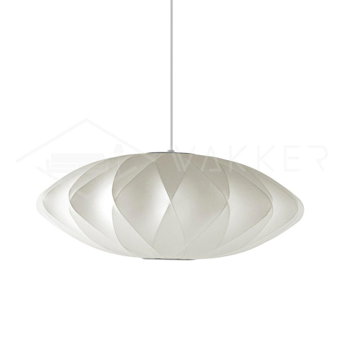 Nelson Bubble Pendant Lamp | Mulberry Silk & Steel | White