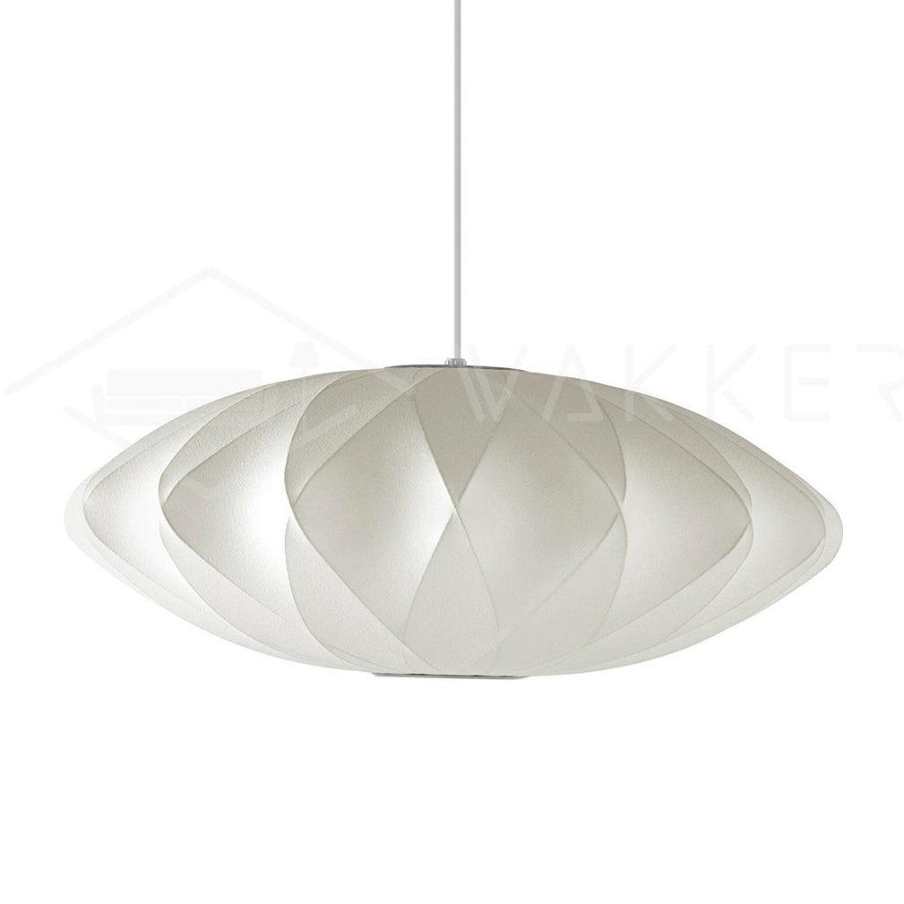 Nelson Bubble Pendant Lamp | Mulberry Silk & Steel | White
