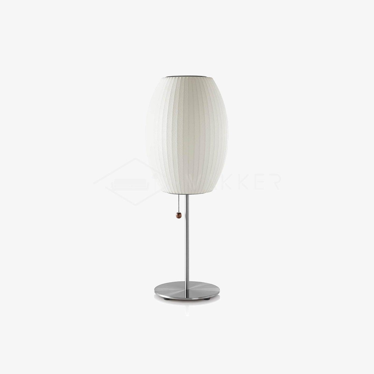 Nelson Table Lamp | Chrome Steel Base & White Shade | Vintage Design