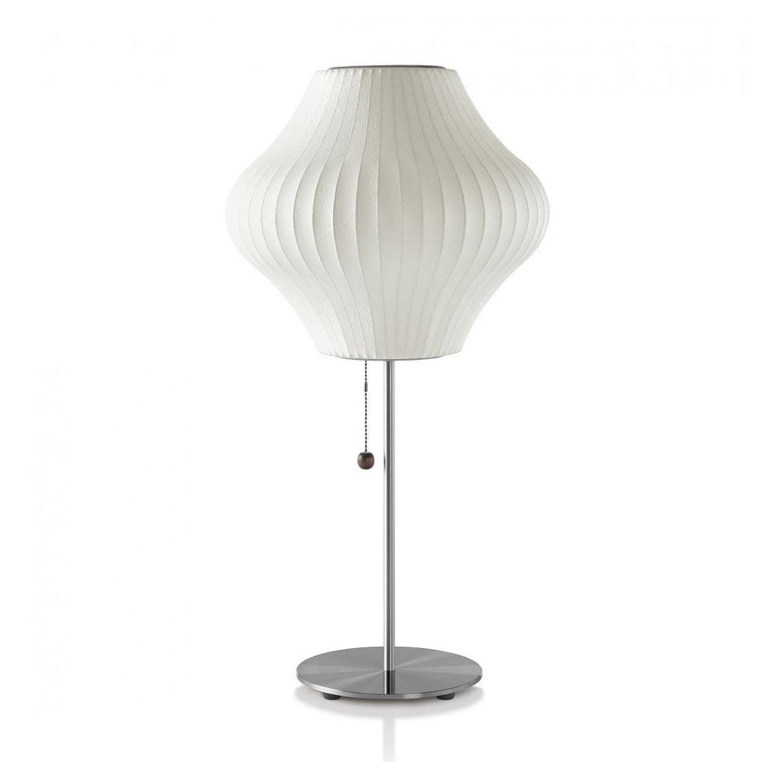 Nelson Table Lamp | Chrome Steel Base & White Shade | Vintage Design