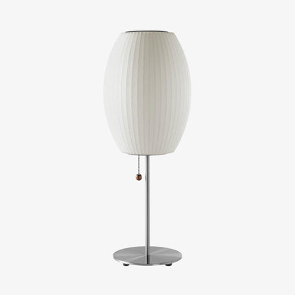Nelson Table Lamp | Chrome Steel Base & White Shade | Vintage Design