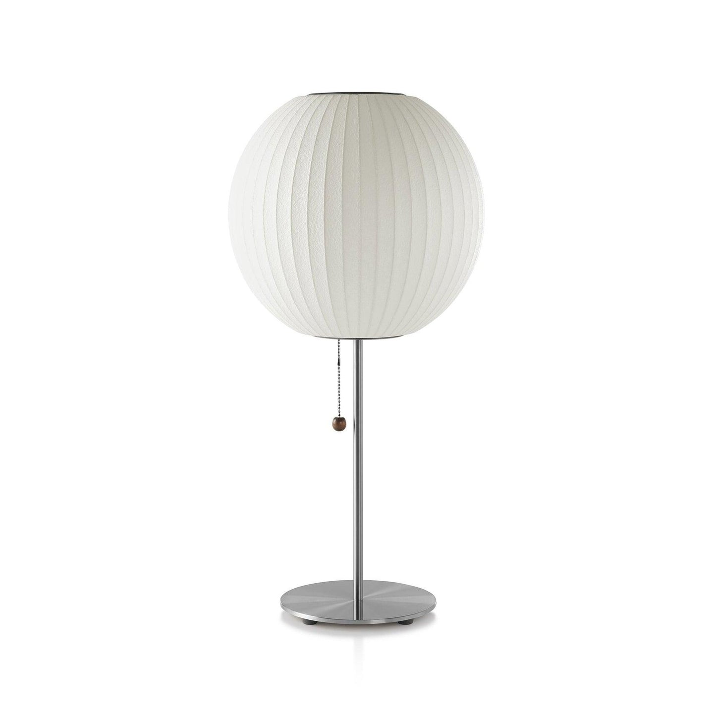 Nelson Table Lamp | Chrome Steel Base & White Shade | Vintage Design