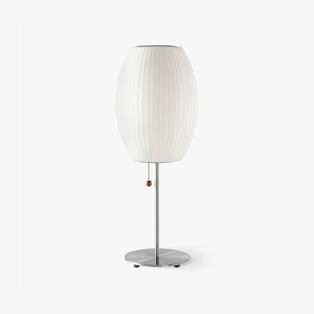 Nelson Table Lamp | Chrome Steel Base & White Shade | Vintage Design