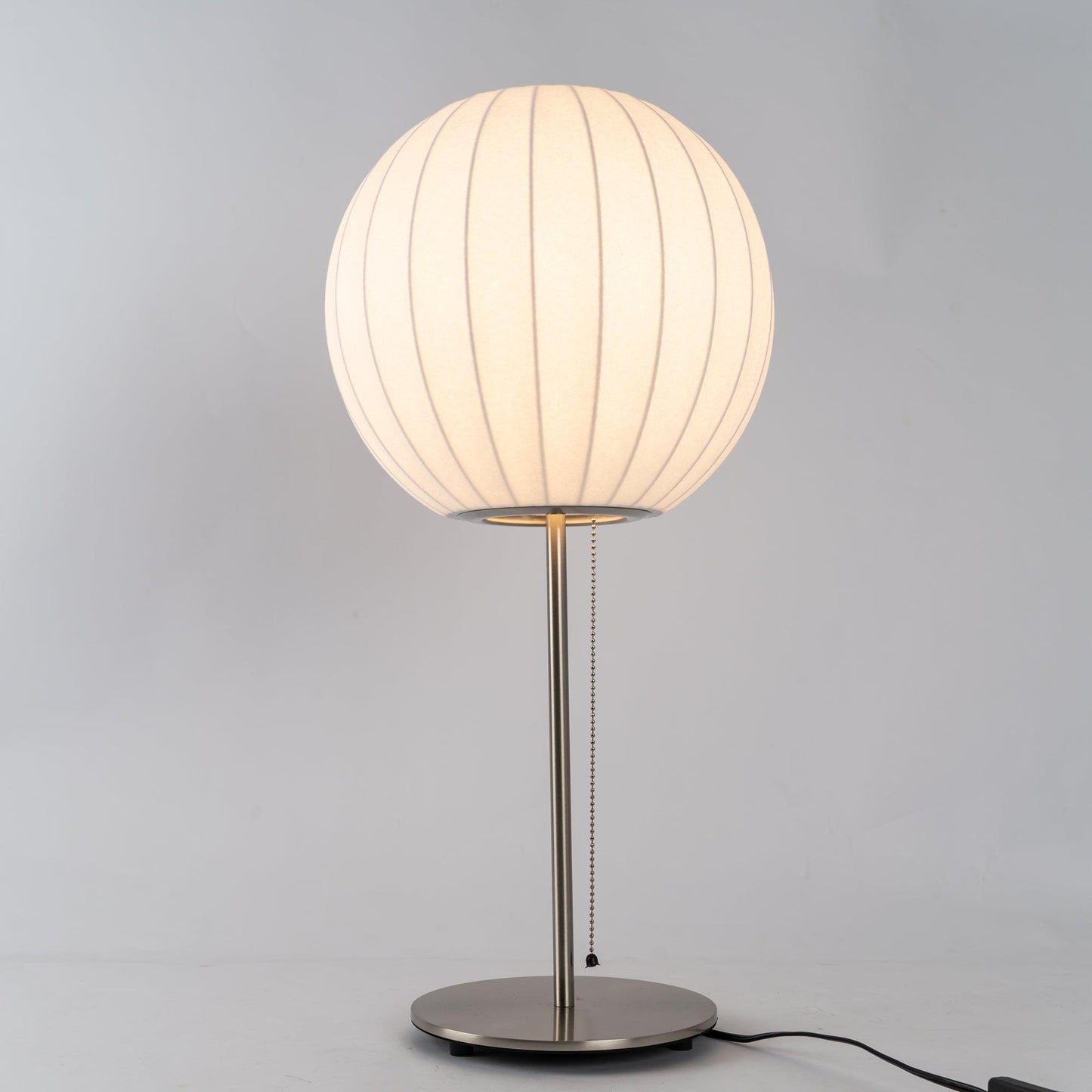 Nelson Table Lamp | Chrome Steel Base & White Shade | Vintage Design