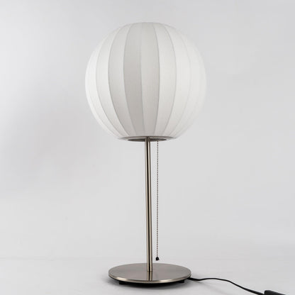 Nelson Table Lamp | Chrome Steel Base & White Shade | Vintage Design