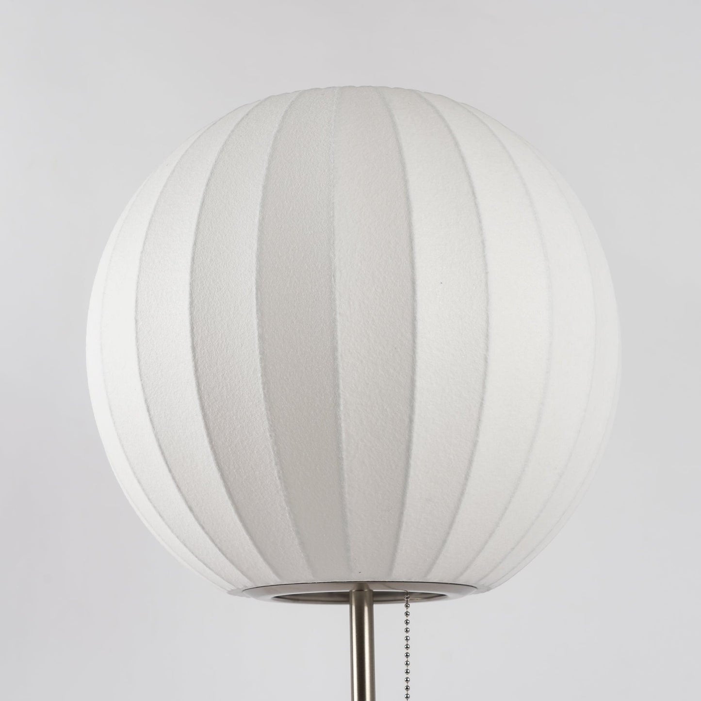 Nelson Table Lamp | Chrome Steel Base & White Shade | Vintage Design