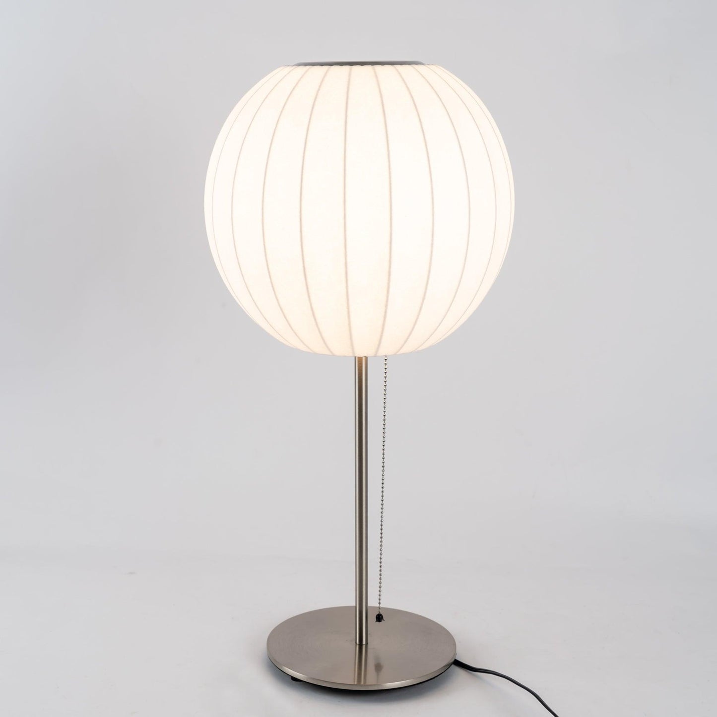 Nelson Table Lamp | Chrome Steel Base & White Shade | Vintage Design