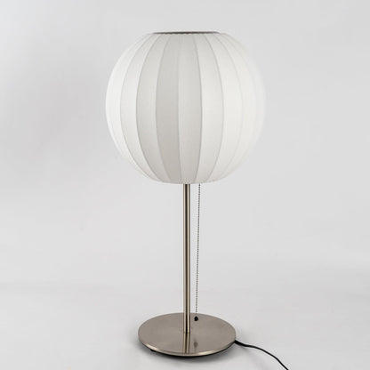 Nelson Table Lamp | Chrome Steel Base & White Shade | Vintage Design