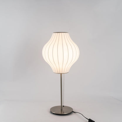 Nelson Table Lamp | Chrome Steel Base & White Shade | Vintage Design