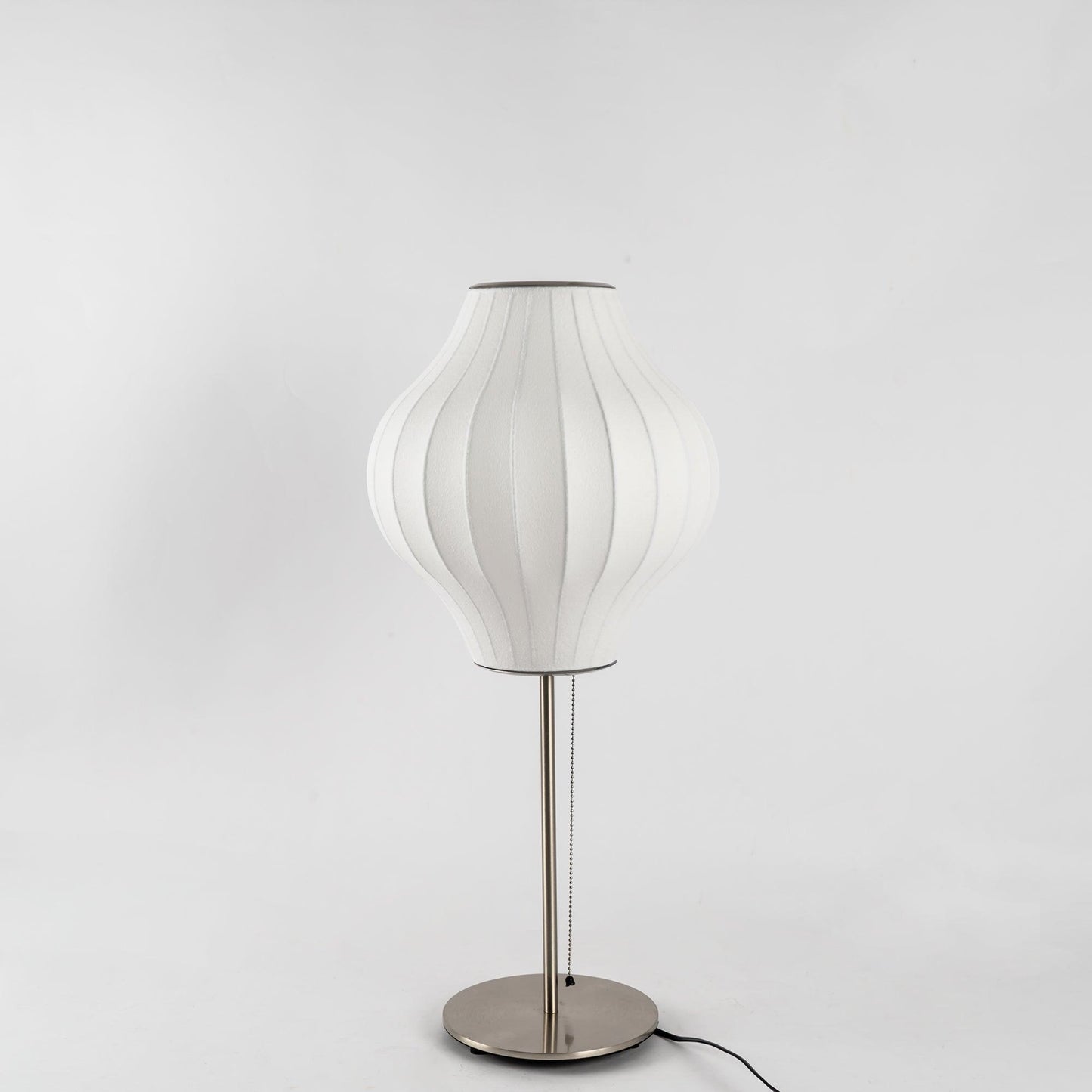 Nelson Table Lamp | Chrome Steel Base & White Shade | Vintage Design