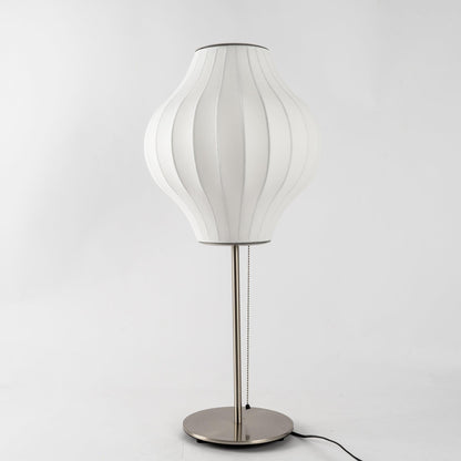 Nelson Table Lamp | Chrome Steel Base & White Shade | Vintage Design