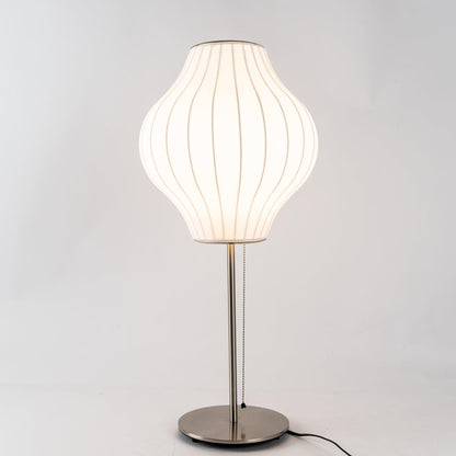 Nelson Table Lamp | Chrome Steel Base & White Shade | Vintage Design