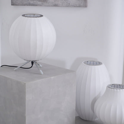 Nelson Tripod Table Lamp | Chrome & White | 4 Sizes Available