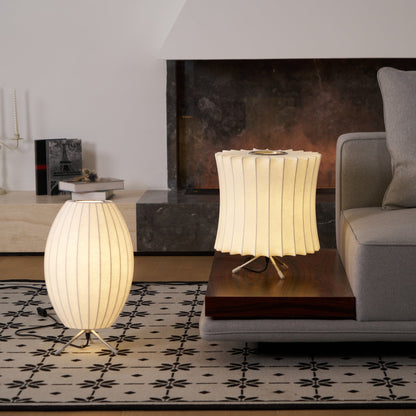 Nelson Tripod Table Lamp | Chrome & White | 4 Sizes Available