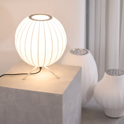 Nelson Tripod Table Lamp | Chrome & White | 4 Sizes Available