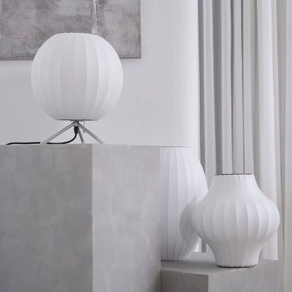 Nelson Tripod Table Lamp | Chrome & White | 4 Sizes Available