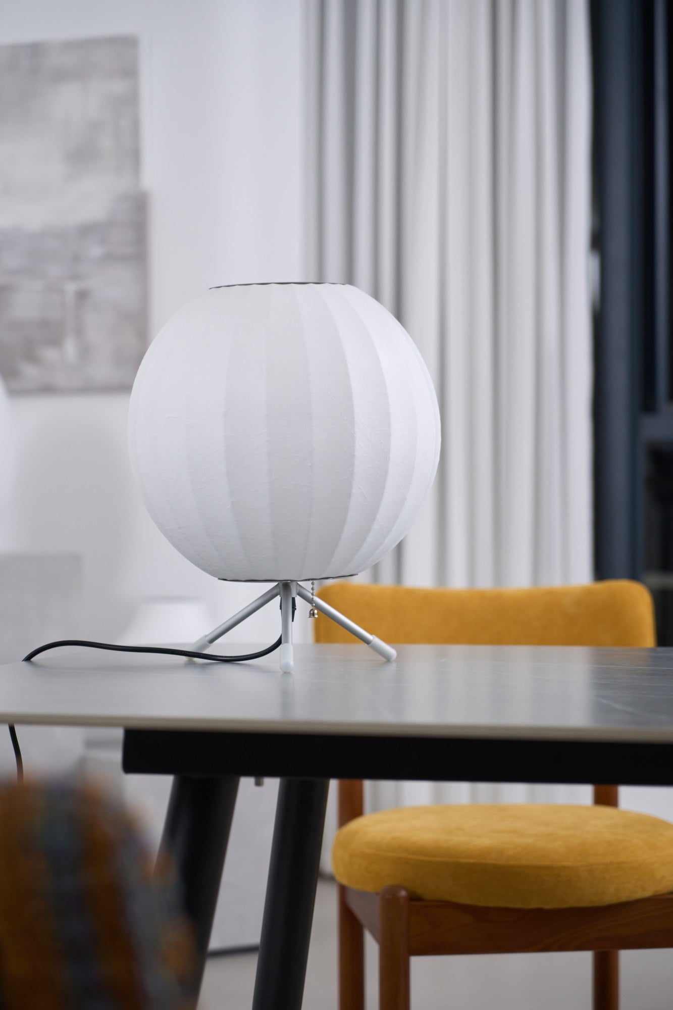 Nelson Tripod Table Lamp | Chrome & White | 4 Sizes Available