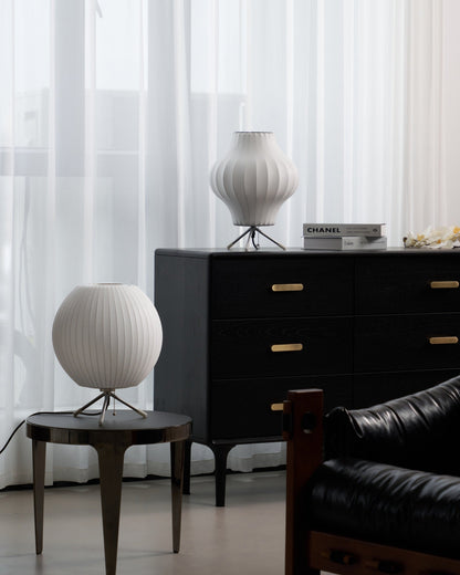 Nelson Tripod Table Lamp | Chrome & White | 4 Sizes Available