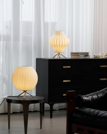 Nelson Tripod Table Lamp | Chrome & White | 4 Sizes Available
