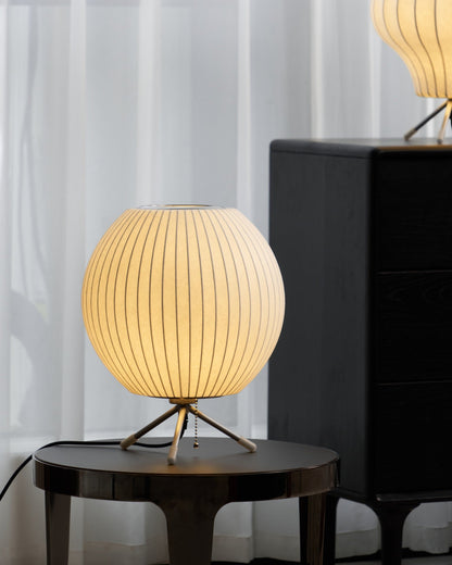 Nelson Tripod Table Lamp | Chrome & White | 4 Sizes Available