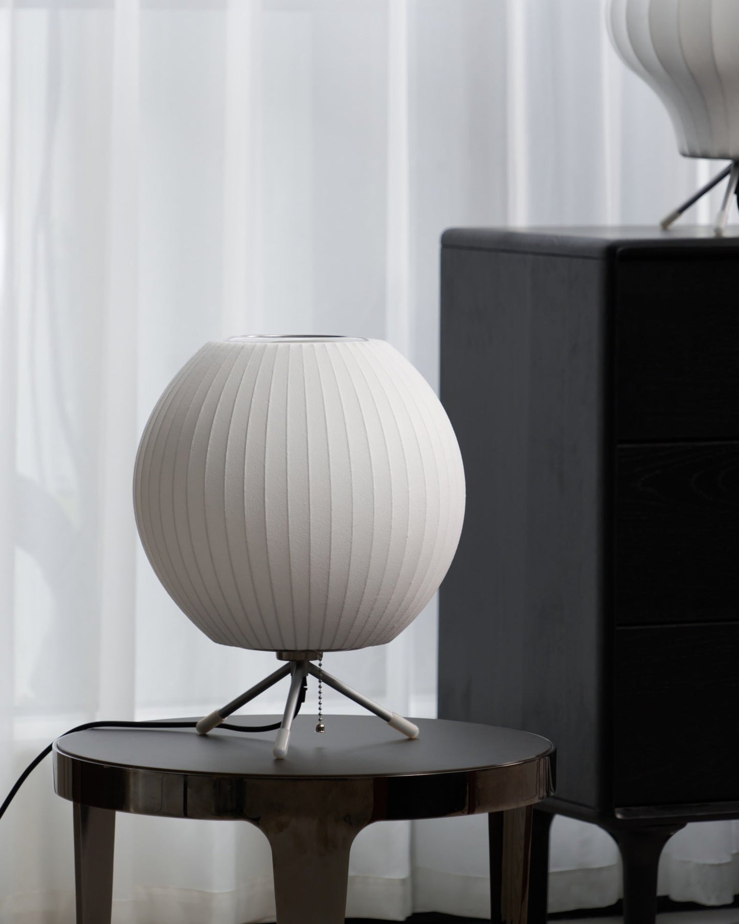 Nelson Tripod Table Lamp | Chrome & White | 4 Sizes Available