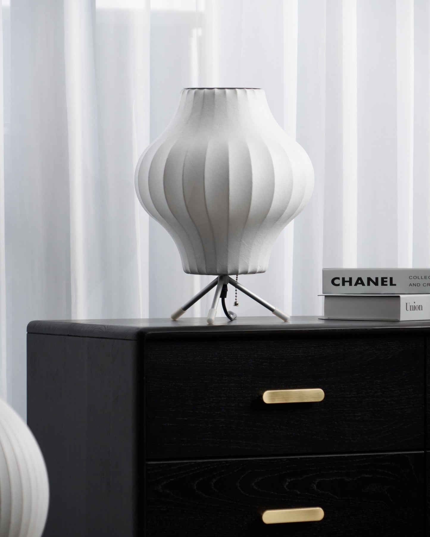 Nelson Tripod Table Lamp | Chrome & White | 4 Sizes Available