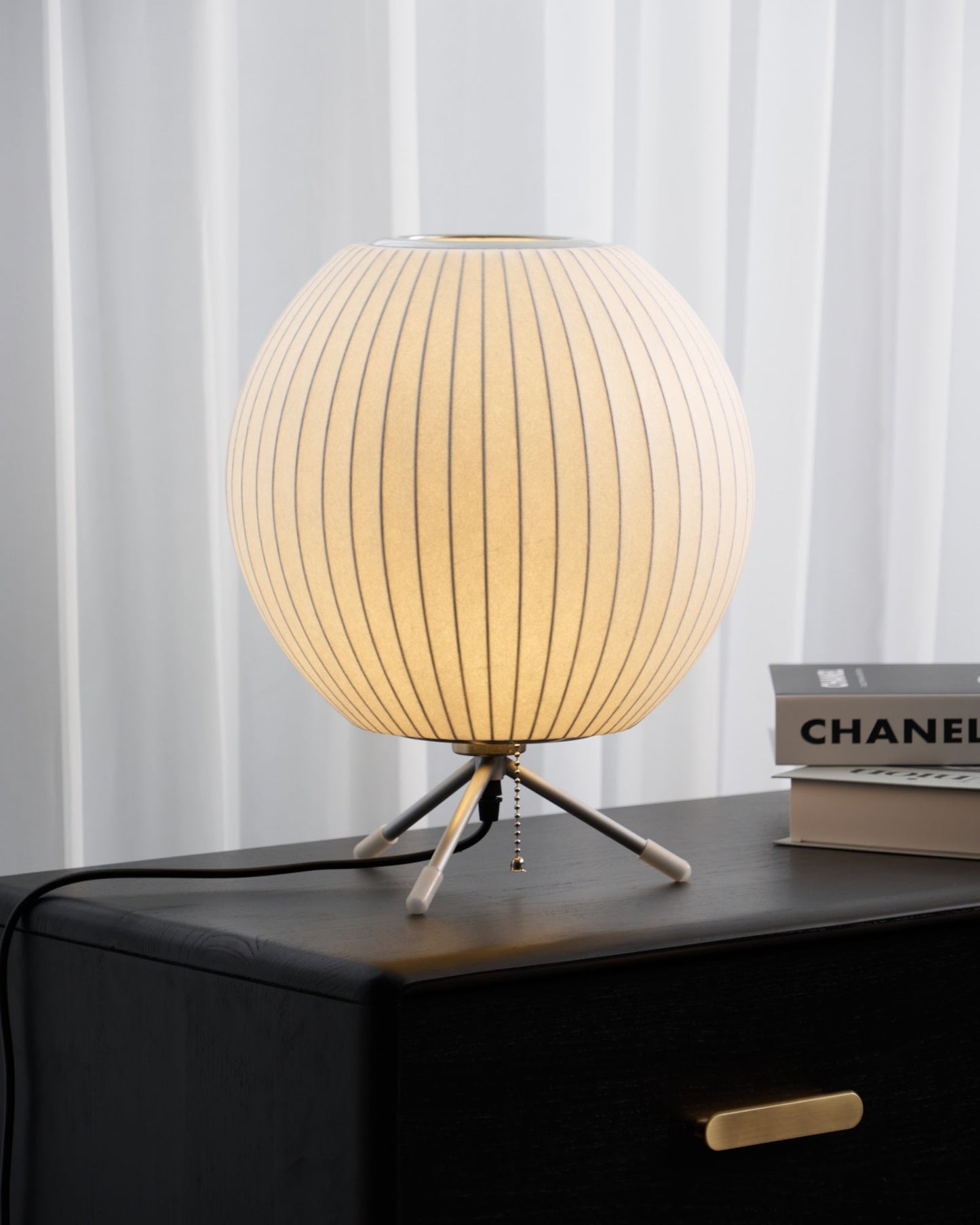 Nelson Tripod Table Lamp | Chrome & White | 4 Sizes Available