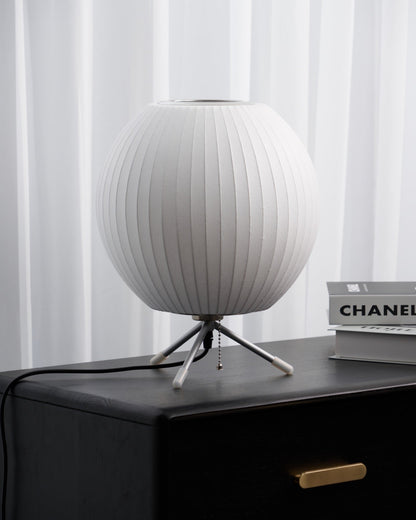Nelson Tripod Table Lamp | Chrome & White | 4 Sizes Available