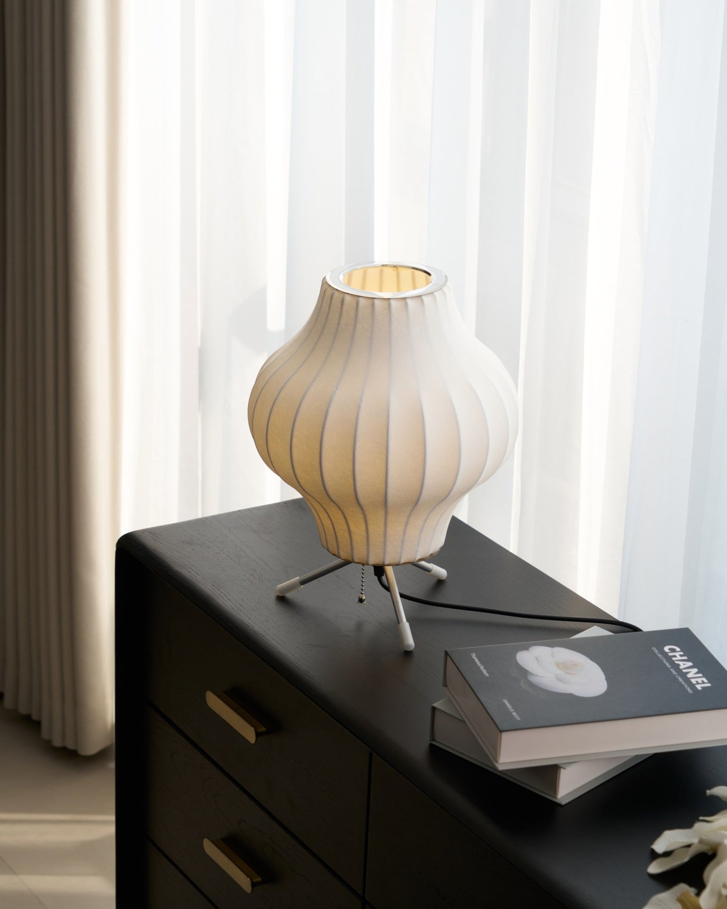Nelson Tripod Table Lamp | Chrome & White | 4 Sizes Available
